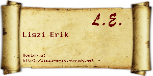Liszi Erik névjegykártya